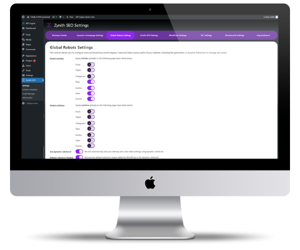 Zynith Seo Plugin Settings 1